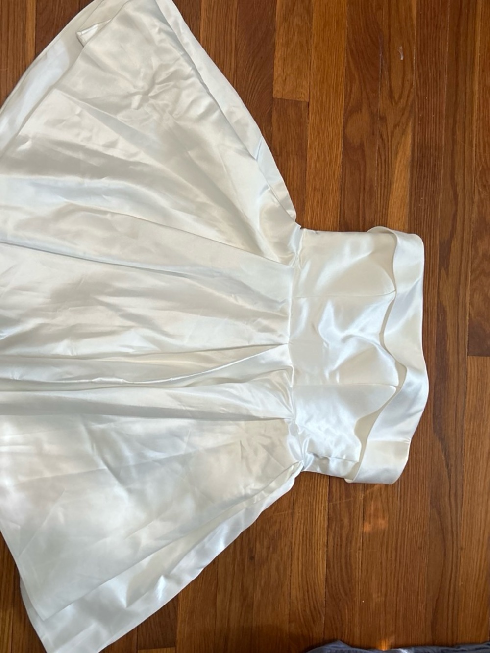 White Satin Formal Dress